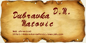 Dubravka Matović vizit kartica